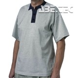 ESD triko s knoflíky a límcem, bílé, velikost M, 221401
