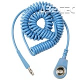 Spirálový uzemňovací kabel, 10mm/banánek, 2,0m, modrý, bez rezistoru, 230195