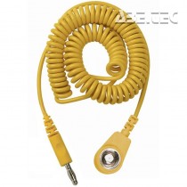 Spirálový uzemňovací kabel, 10mm/banánek, 2,0m, žlutý, 230205