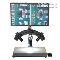 Digitální průmyslový mikroskop DUAL, objektiv 50 mm, monitor na stojanu