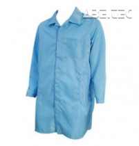 ESD plášť vhodný do clean rooms UX1000, 98% polyester, barva azurová modrá