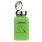 DESCO Europe - ESD dávkovací lahvička One-Touch durAstatic®, zelená, nápis "Acetone", 180ml, 35274
