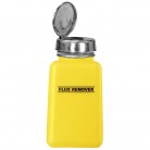 DESCO Europe - ESD dávkovací lahvička One-Touch durAstatic®, žlutá, logo "Flux Remover", 180ml, 35595