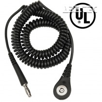 Spirálový uzemňovací kabel Jewel® MagSnap, 4mm/banánek, 6,1m, černý, 60652