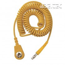 Spirálový uzemňovací kabel, 4mm/banánek, 2,0m, žlutý, 230170
