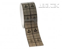 ESD lepicí páska Wescorp™, s vodivou mřížkou a ESD symboly, celulózová, 48mmx36m, 242245
