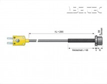 Čidlo pro přišroubování B & B Thermotechnik, typ K (NiCrNi), -50 až +400 °C, se závitem