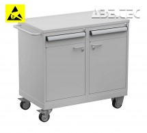 Vozík na nářadí Tool Trolley 2, ocelová deska, ESD, TWIN45-202-49