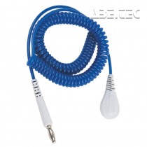 Spirálový uzemňovací kabel Jewel®, 4mm/banánek, 1,8m, modrý, 60260