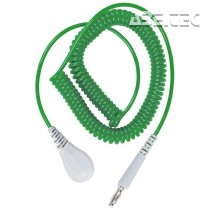 Spirálový uzemňovací kabel Jewel®, 10mm/banánek, 1,8m,  zelený, 60267