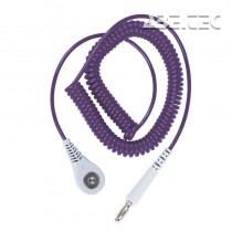 Spirálový uzemňovací kabel Jewel®, 4mm/banánek, 1,8m, fialový, 60268