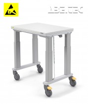 Vozík SAPEL s elektricky nastavitelnou výškou, 500x750mm, 4 nohy, ESD, SAPEL50754L-49
