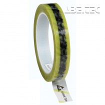 ESD lepicí páska Wescorp™, průhledná se žlutými pruhy, se symboly, celulózová, 18mmx65,8m, 242275
