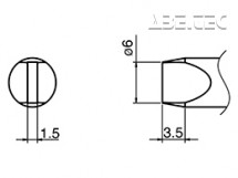 Pájecí hrot HAKKO T33-SSD6, Slim Type