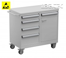 Vozík na nářadí Tool Trolley 1, ocelová deska, ESD, TWIN45-201-49