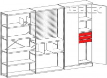 Zásuvka do skladovacích skříní 400 834513-49