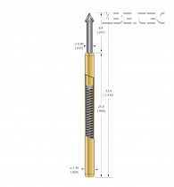Pružinová kontaktní sonda, série 100, 100.07.14.15