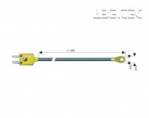 Čidlo pro přišroubování B & B Thermotechnik, typ K (NiCrNi), -50 až +400 °C, s očkem