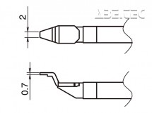 Pájecí hroty HAKKO T51-L2, 2ks/bal