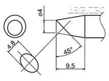 Pájecí hrot HAKKO T33-SSBC4, Slim Type