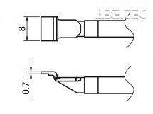 Pájecí hroty HAKKO T51-L8 SOP, 2ks/bal