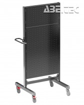 Průmyslový vozík Treston Multi Trolley M750, vysoký, perf. panely, černý TMTH7-005-18
