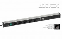 Kabelový kanál 683, 5 zásuvek, 2 USB, 2 CAT6A, vypínač TPR7-003
