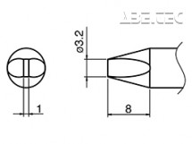 Pájecí hrot HAKKO T33-SSD32, Slim Type