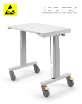 Vozík SAPEL s elektricky nastavitelnou výškou, 500x750mm, 2 nohy, ESD, SAPEL50752L-49