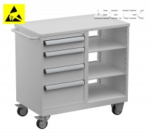 Vozík na nářadí Tool Trolley 5, ocelová deska, ESD, TWIN45-205-49
