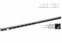 Kabelový kanál 1400, 6 zásuvek, 2 USB, fcp, vypínač TPR14-010