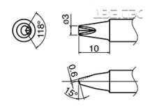 Pájecí hrot HAKKO T33-SS1610, Slim Type