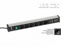 Kabelový kanál 468, 6 zásuvek, 2 USB, 2 CAT6A, vypínač, TPR4-003-FR
