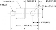 Adaptér s očkovým koncem - komponenty - konec s očkem, 5/16-18M G1081-1