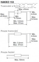 HAKKO 153-1 - lze použít pro tvarování a řezání, pouze tvarování nebo pouze odřezávání vývodů součástek. 