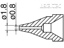 Odpájecí tryska HAKKO N61-04, S typ, 1,8mm/0,8mm