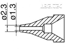 Odpájecí tryska HAKKO N61-06, S typ, 2,3mm/1,3mm