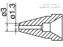 Odpájecí tryska HAKKO N61-09, Standardní typ, 3,0mm/1,3mm