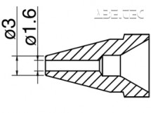 Odpájecí tryska HAKKO N61-10, Standardní typ, 3,0mm/1,6mm