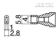 Odpájecí tryska HAKKO N61-15, Oval typ, 4,8x2,8mm/3x1mm