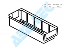 Policový zásobník 3010-5, 300 x 92 x 82 mm, červený