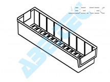 Policový zásobník 5015-5, 500 x 132 x 100 mm, červený