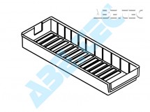 Policový zásobník 6020-3, 600 x 186 x 82 mm, šedý