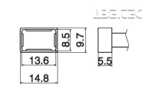 Odpájecí hrot Quad 13,6x8,5 T15-1201