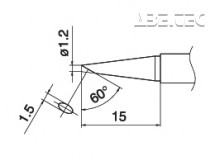 Pájecí hrot T15-BC12 -1,2BC