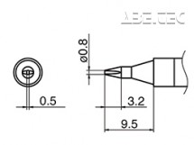 Pájecí hrot HAKKO T36-D08/0.8D