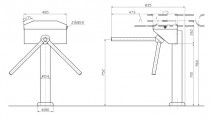 Turniket TRIPOD motorový, se sklopným antipanikem RY-TTM1SA/NNN nerez