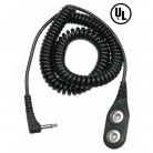 DESCO Europe - Spirálový uzemňovací kabel Jewel® MagSnap, dvouvodičový, 1,8m, černý, 60700