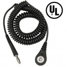 DESCO Europe - Spirálový uzemňovací kabel Jewel® MagSnap, 4mm/banánek, 6,1m, černý, 60652