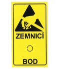  - Lepicí štítky - zemnicí bod s ESD symbolem, 36x21mm, 28ks/list